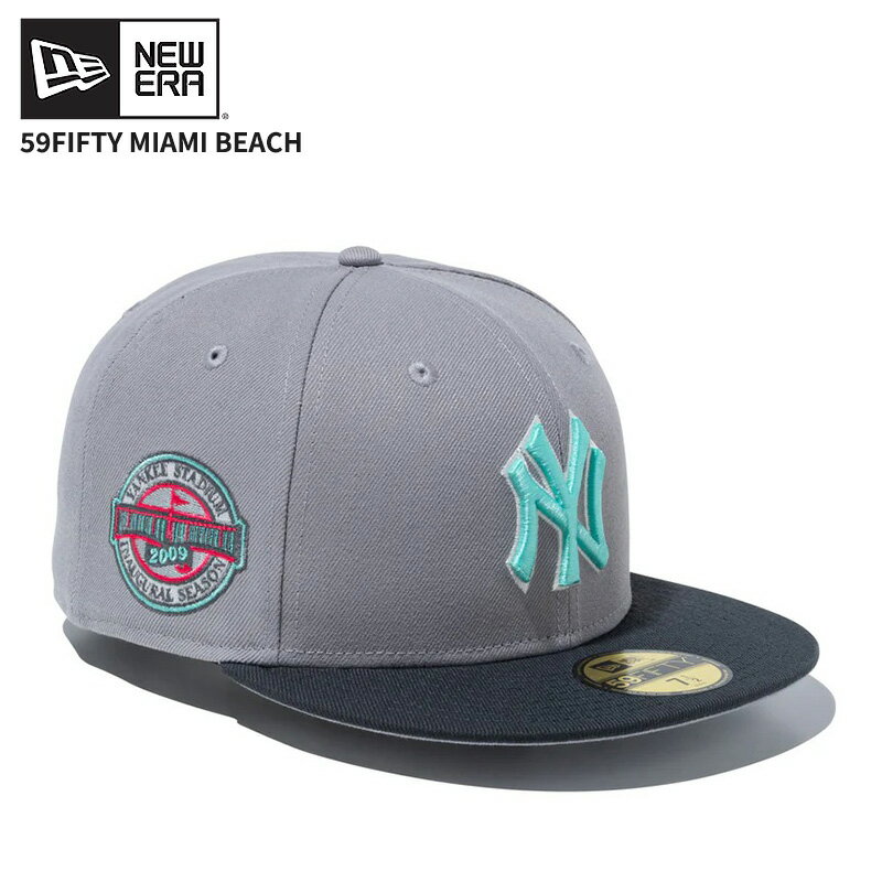 Rakuten - ニューエラ メンズ キャップ レディース 帽子 NEW ERA 59FIFTY Miami Beach ニューヨーク・ヤンキース グレー グラファイトバイザー 15087757