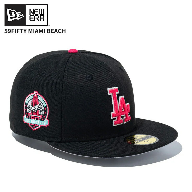 Rakuten - ニューエラ メンズ キャップ レディース 帽子 NEW ERA 59FIFTY Miami Beach ロサンゼルス・ドジャース ブラック 15087759