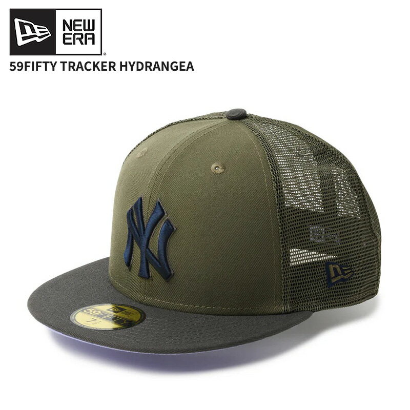 Rakuten - ニューエラ メッシュキャップ メンズ レディース 帽子 NEW ERA 59FIFTY トラッカー ニューヨーク・ヤンキース Hydrangea ニューオリーブ/ダークピューター 帽子 アメカジ ストリート 14745130