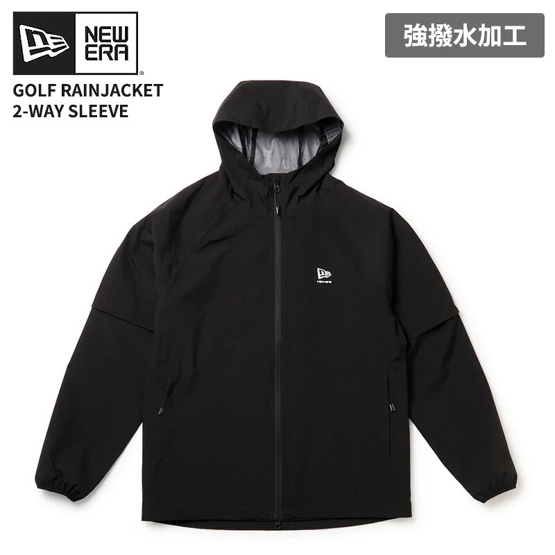 ニューエラ ゴルフウエア メンズ 雨具 NEW ERA レインジャケット 2-Way スリーブ ブラック 黒 アウター 15129458