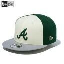 ニューエラ キャップ NEW ERA 9FIFTY MLB Tri-Color アトランタ・ブレーブス クロームホワイト/ダークグリーン グレーバイザー ゴルフ 帽子 14109181