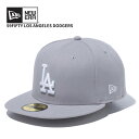 ニューエラ キャップ NEW ERA 59FIFTY ロサンゼルス・ドジャース グレー × ホワイト 帽子 13562251