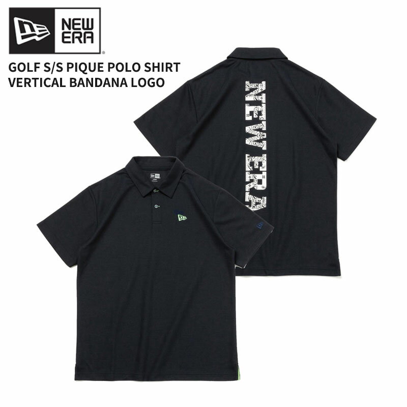 ニュー エラ NEW ERA 半袖 鹿の子 ポロシャツ Vertical Bandana Logo ネイビー ゴルフ ポロシャツ トップス メンズ 