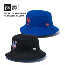 ニューエラ バケットハット バケハ NEW ERA バケット01 リバーシブル MLB Reversible Hat ニューヨーク・メッツ ブラック/ライトロイヤル 帽子 14109582