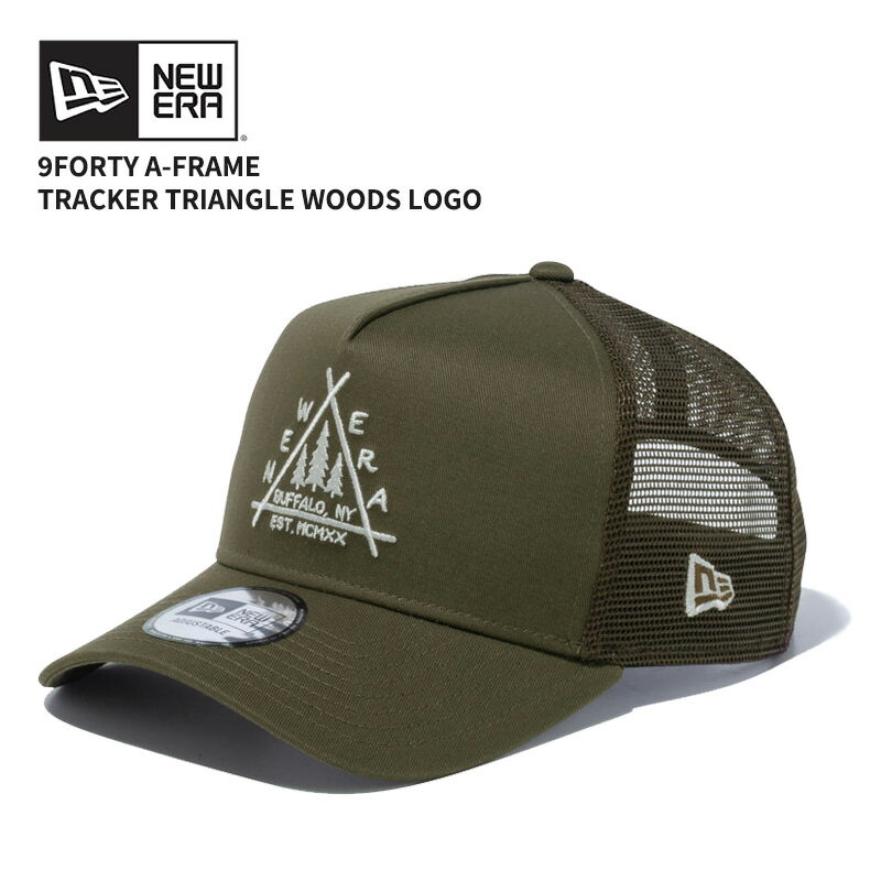 j[ G NEW ERA 9FORTY A-Frame gbJ[ Triangle Woods Logo X bV Lbv Xq