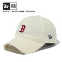 ニューエラ キャップ NEW ERA 9TWENTY Essential ボストン・レッドソックス サマー コーデュロイ クロームホワイト/ネイビー/レッド 帽...