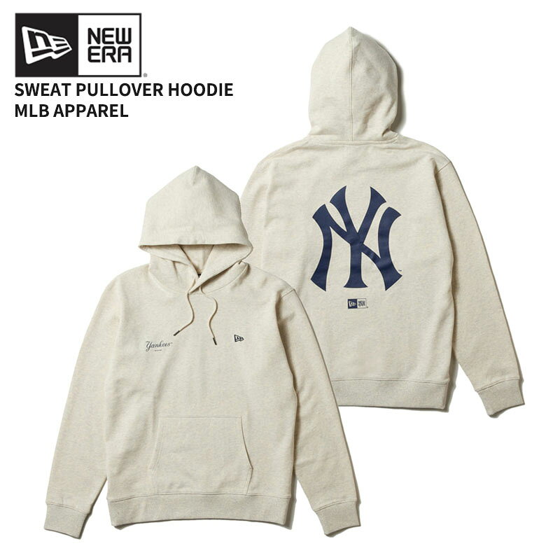 Rakuten - ニューエラ メンズ プリント スウェット パーカー NEW ERA スウェット プルオーバー フーディー ニューヨーク・ヤンキース オートミール トップス フード スウェット 14324636