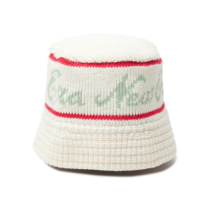ニューエラ ニット バケハ NEW ERA Women's ニットバケット オールドロゴ クリーム...