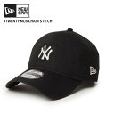 ニューエラ ユニセックス キャップ NEW ERA 9TWENTY MLB Chain Stitch ニューヨーク・ヤンキース ブラック 帽子 14307622