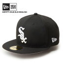 ニューエラ ユニセックス キャップ NEW ERA 59FIFTY MLB Old English シカゴ・ホワイトソックス ブラック 帽子 14307692