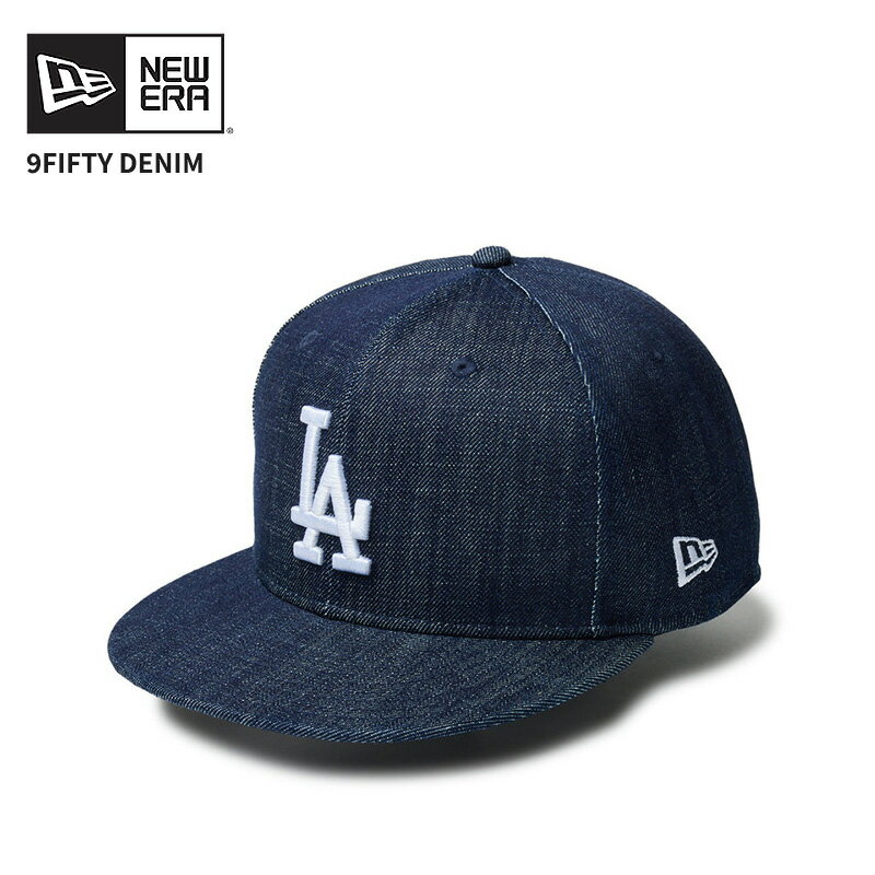 ニューエラ ユニセックス キャップ 帽子 NEW ERA 9FIFTY Denim ロサンゼルス・ドジャース インディゴデニム フラットバイザー ストリート MLB 14388586
