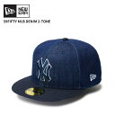 ニューエラ ユニセックス キャップ 帽子 NEW ERA 59FIFTY MLB Denim 2-Tone ニューヨーク・ヤンキース インディゴデニム ネイビー...
