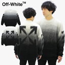 オフホワイト OFF-WHITE DIAG BRUSHED KNIT CREWNECK BLACK BLACK メンズ クルーネック モヘア セーター ニット ...