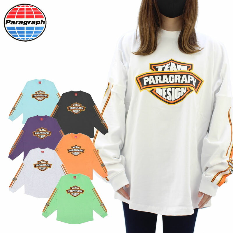 パラグラフ paragraph TEAM SLEEVE LINE LONG SLEEVE T-SHIRT NO.018 NO.18 ロゴ ロングTシャツ メンズ レディース 長袖 ロンT カットソー AA