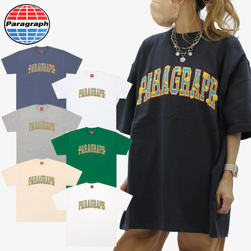 パラグラフ paragraph MULTI SMILE T-SHIRT NO.041 NO.41 スマイルアーチロゴ Tシャツ 半袖 メンズ レディース カットソー AA