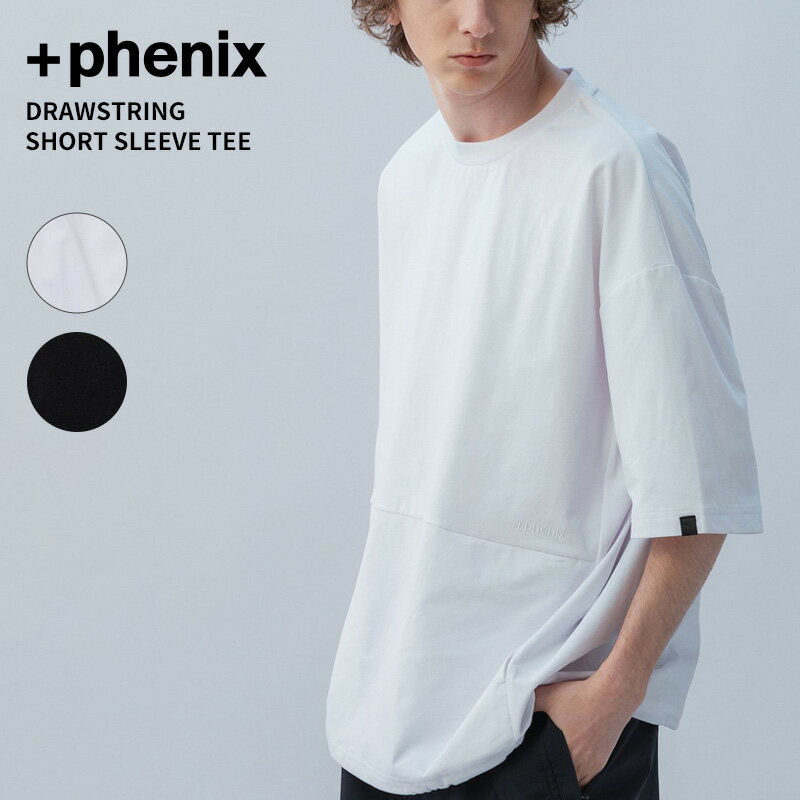 Rakuten - プラス フェニックス メンズ 吸水速乾 半袖Tシャツ + phenix ドローストリング ショートスリーブ Tシャツ DRAWSTRING SHORT SLEEVE TEE UVカット 春 夏 POT-26007F