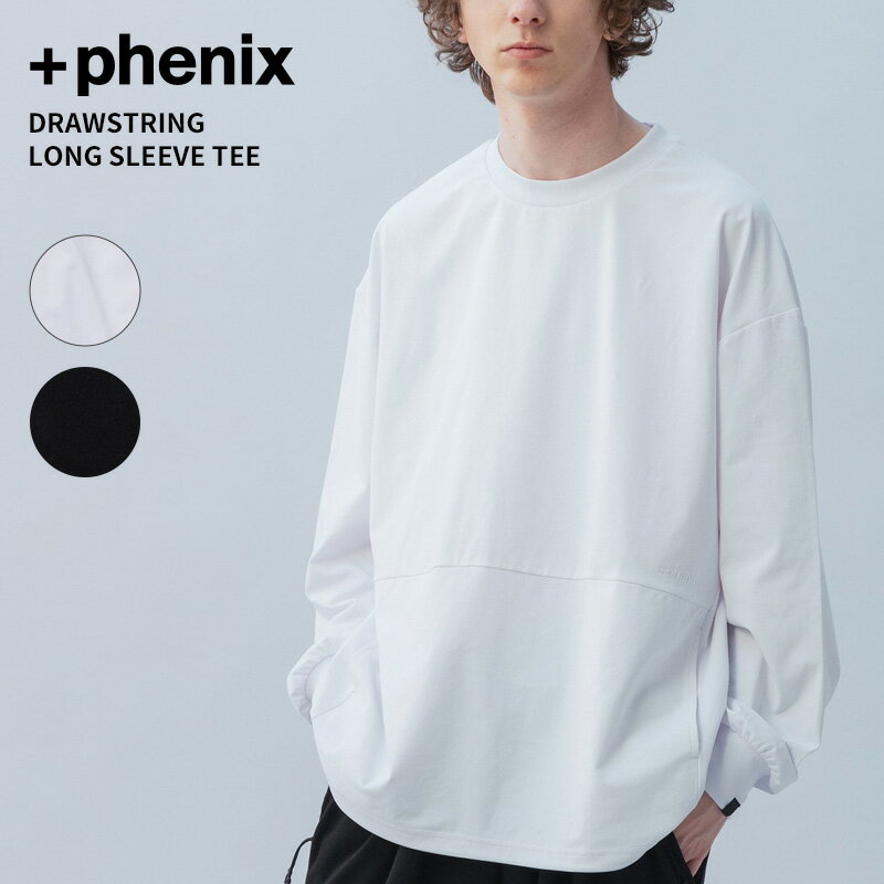 Rakuten - プラス フェニックス メンズ 吸水速乾 長袖Tシャツ + phenix ドローストリングロングスリーブTシャツ DRAWSTRING LONG SLEEVE TEE UVカット 春 夏 POT-26008F