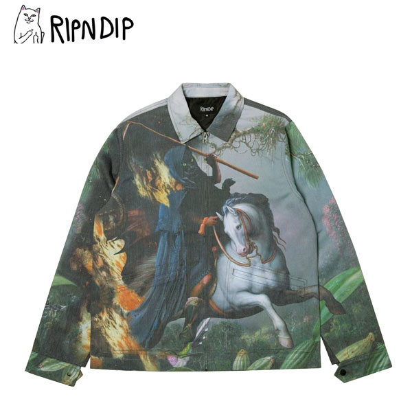 【ポイント5倍以上】リップンディップ RIPNDIP Fire & Desire Denim Coach Jacket Multi ジャケット アウター 男性 メンズ [BB]