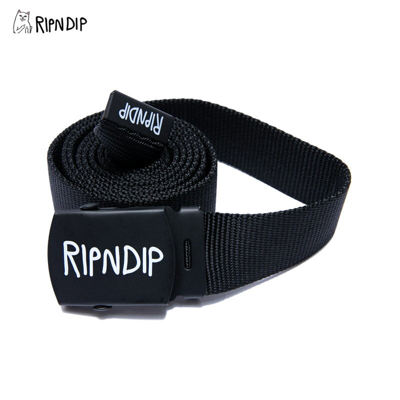 リップンディップ RIPNDIP Logo Web Belt Black ウェブ ベルト ガチャベル  