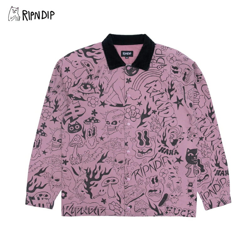 Rakuten - リップンディップ RIPNDIP We Don't Care Coaches Jacket Mauve コーチ ジャケット アウター 男性 メンズ rnd9501