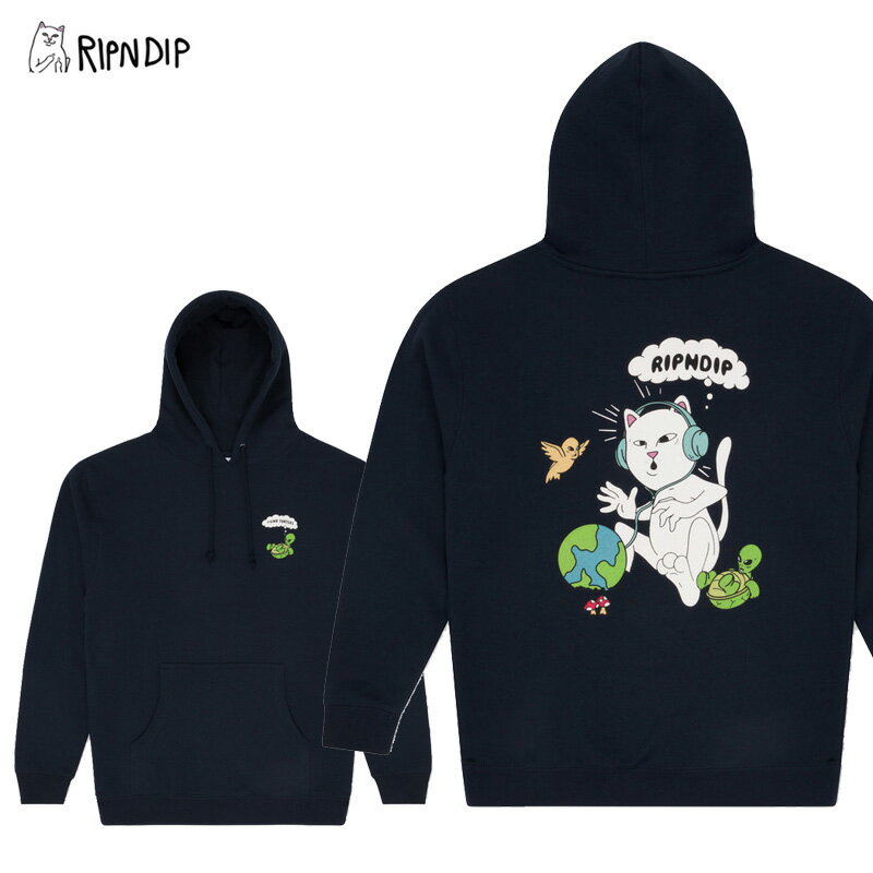 リップンディップ RIPNDIP I Like Turtles Hoodie Navy スウェット フード プルオーバー パーカー 男性 メンズ rnd9742