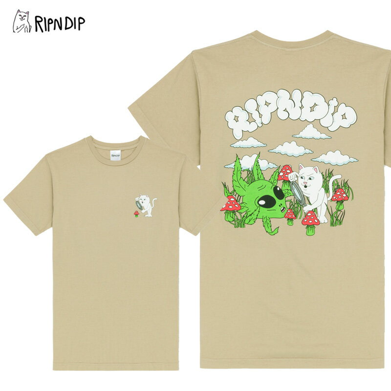 【お買い物マラソンSALE】ポイント最大10倍 10/9 9:59まで リップンディップ Tシャツ RIPNDIP Nomads Tee Almond メンズ 半袖Tシャツ