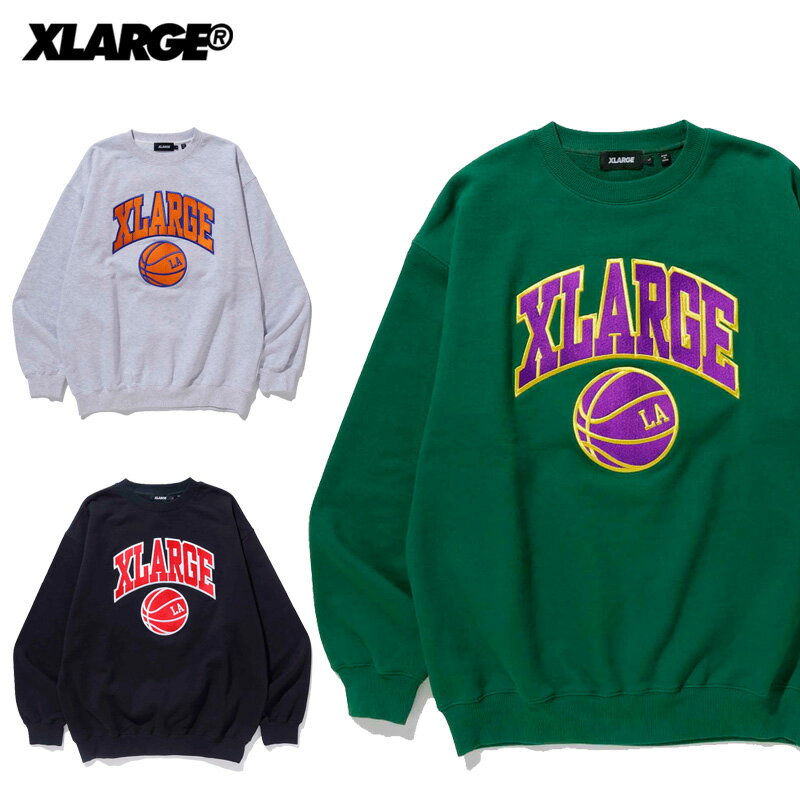 エクストララージ メンズ プリント トレーナー X-LARGE COLLEGE LOGO CREWNECK SWEATクルー スウェット..
