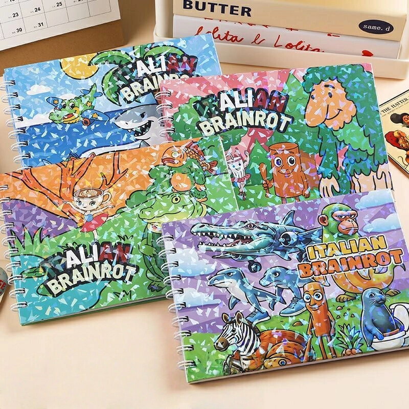 【即納送料無料】イタリアンブレインロット キャラクター 塗り絵 お絵かき帳 落書き帳 スケッチブック 子供 キッズ 幼児 幼稚園 小学生 幼稚園児 プレゼント 誕生日 誕プレ 入園 卒園 入学祝い