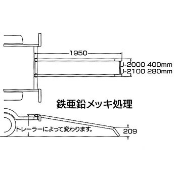 【1日ポイント+5倍】 FACTORY ZERO(ファクトリーゼロ)トレーラースロープレール 幅350mm 3