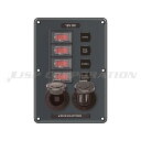【週末P5倍!】 BLUE SEA SYSTEMS(ブルーシー)IP66防水パネルスイッチ4P/ソケット/USB4321