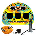 【15日ポイント+5倍】 トーイングチューブ WOW/ワオ 3人乗り マッチョ 3P 4点セット バナナボート