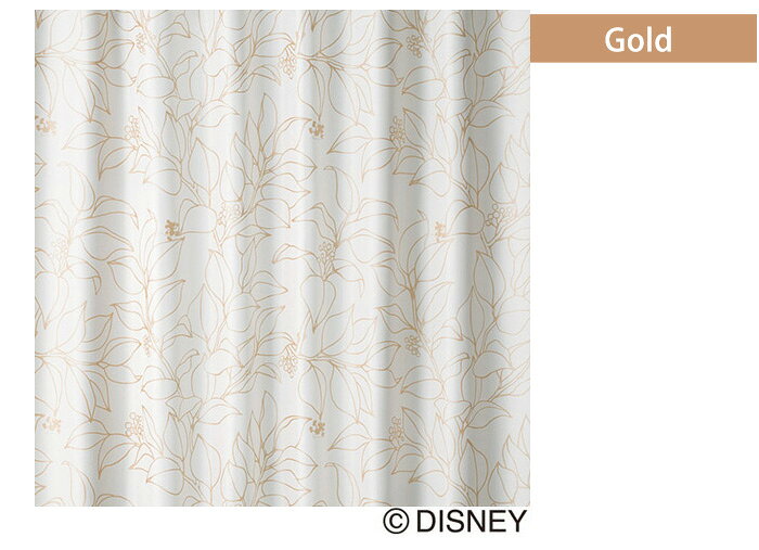 【Disney HOME Series】カーテン ドレープ 1.5倍ヒダ ウォッシャブル 遮光2級 形状記憶 ディズニー 日本製 【Disney zone】 neore / 【ミッキー スリップリーフ】既製サイズカーテン【(約)幅100×丈178cm】※1枚入り [2]
