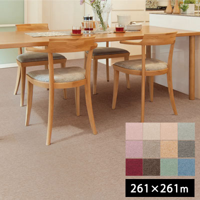 ラグ カーペット ラグマット 撥水 防汚 防ダニ 抗菌 日本製 オーダーカーペット 防炎 遮音 ホルムアルデビド 国産 制電 ホットカーペット対応 オーダー 絨毯 新生活 neore / YESカーペット アスシャリオ2 261×261cm 4.5畳
