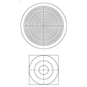 【 渋谷光学 接眼ミクロメーター (No.R1610-21) 】同心円レチクル Bタイプ 外径21.0mm　/　実験 研究 検査 レチクル 目盛り 顕微鏡 接眼レンズ 実体 生物 金属
