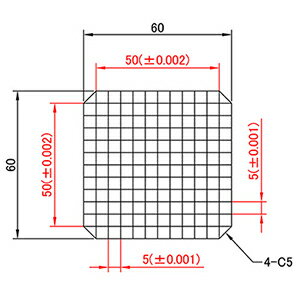 【 渋谷光学 ガラスキャリブレーションプレート (No.CBG01-50RL) 】反射型、光沢, 外形60x60mm