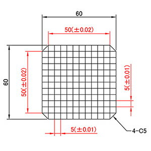 【 渋谷光学 ガラスキャリブレーションプレート (No.CBG01-50RM) 】反射型、つや消し, 外形60x60mm