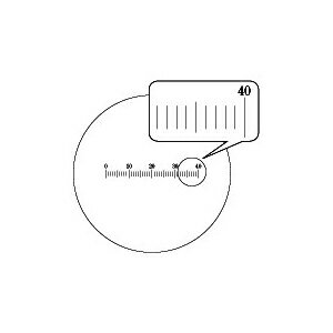 【 渋谷光学 接眼ミクロメーター (No.R1015-20) 】水平目盛 外径20.0mm　/　実験 研究 検査 レチクル 目盛り 顕微鏡 接眼レンズ 実体 生物 金属