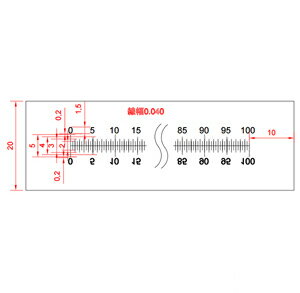 【 渋谷光学 ガラス 基準スケール(No.S1032) 】100mm 200等分 線幅0.040mm