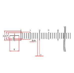 【 渋谷光学 ガラス 基準スケール(No.S1042) 】100mm 100等分 線幅0.010mm