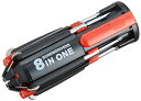 6灯LEDトーチライト付き8in1多機能ドライバー◆暗闇作業に最適!