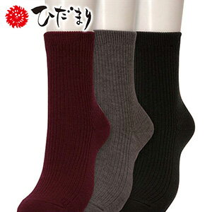 ひだまりダブルソックス 3色組 【婦人用】 「ひだまり 健康肌着 日本製 ソックス 靴下 冬用」