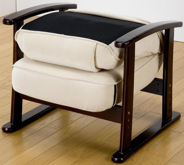 折畳み式　木肘高座椅子 「座椅子　リクライニング 」