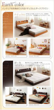 【100円OFFクーポン発行】 棚・コンセント付きフロアベッド Cliet クリエット プレミアムボンネルコイルマットレス付き セミダブル 「フロアベッド ローベッド 木製ベッド 棚付き 」