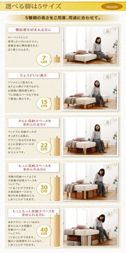 ショート丈分割式 脚付きマットレスベッド 国産ポケット マットレスベッド お買い得ベッドパッド・シーツセット付き セミダブル ショート丈 脚15cm 専用敷パッド+ボックスシーツ2枚セット