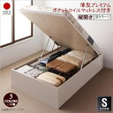 お客様組立 国産跳ね上げ収納ベッド Regless リグレス 薄型プレミアムポケットコイルマットレス付き 縦開き シングル 深さラージ(3)