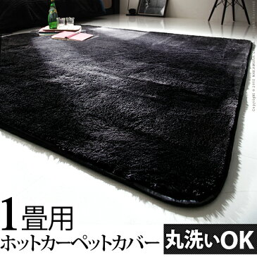 漆黒のホットカーペットカバー ジェッタ 1畳用 (100x190cm) 洗える 一人用 ラグ