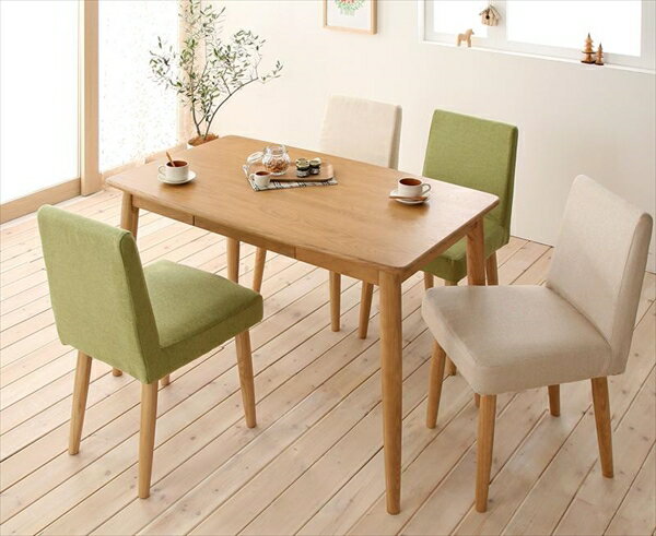 天然木タモ無垢材ダイニング【unica】ユニカ/5点セット＜A＞(テーブルW115+カバーリングチェア×4) 　「天然木 ダイニングテーブル チェア 5点セットダイニングセット無垢 北欧」