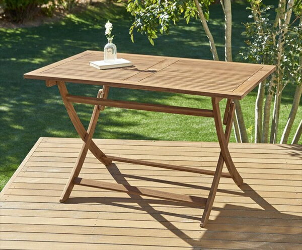 ベンチのサイズが選べる　アカシア天然木ガーデンファニチャー Efica エフィカ テーブル W120 　折りたたみテーブル