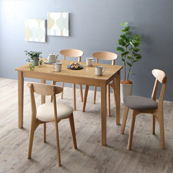 北欧テイスト ダイニング Lucks ルクス 5点セット(テーブル+チェア4脚) ナチュラル W11 ...