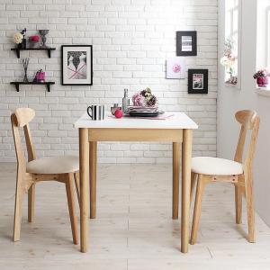 ダイニングセット（テーブル&チェア） カワイイテイスト ダイニング 2人 3点セット(テーブル+チェア2脚..